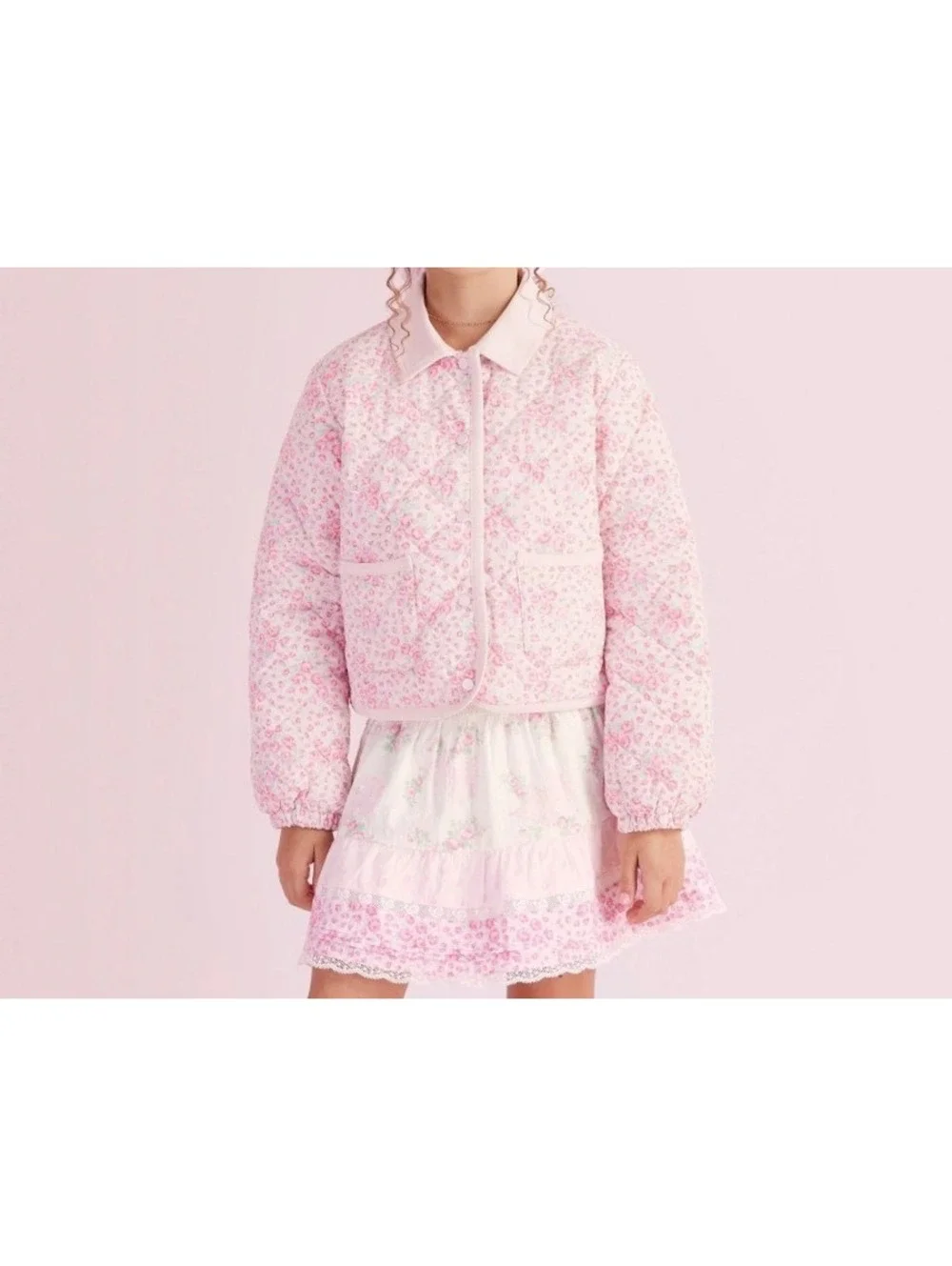 Girls' Charlotte Roseheart Quilted Barn Jacket - LoveShackFancy x Target - Sz S